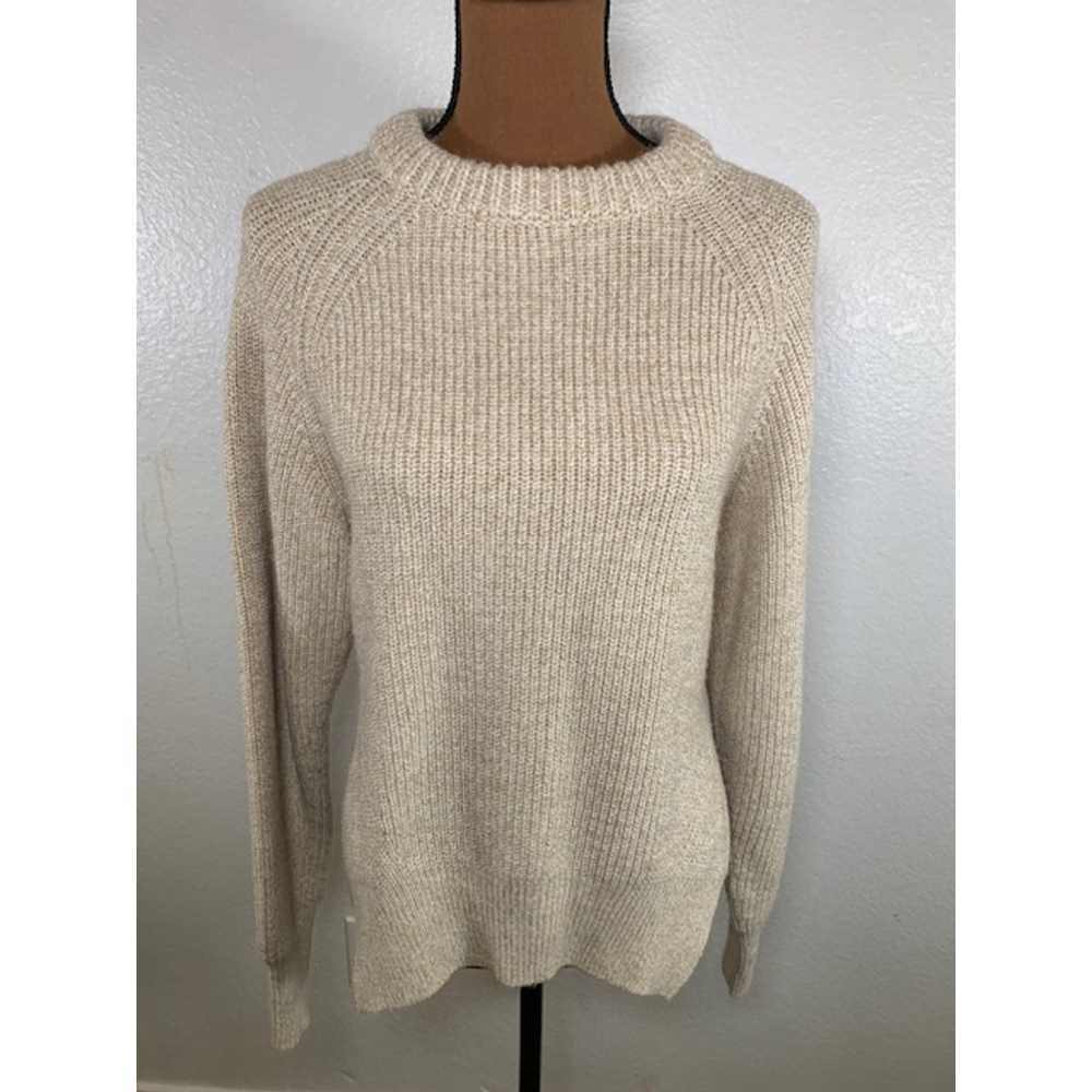 Modern Citizen Cream Ribbed Crewneck Sweater